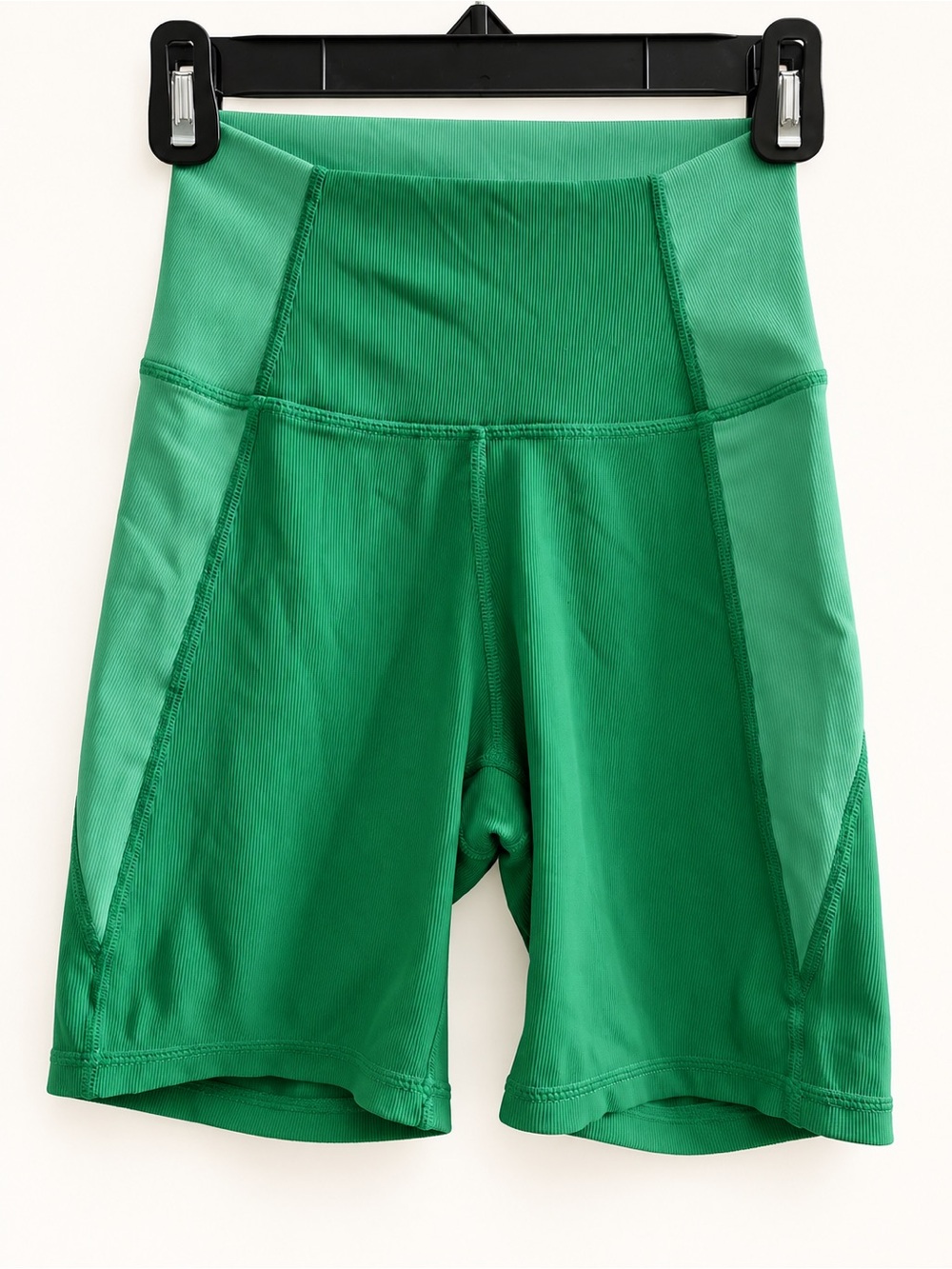 WILLO The Label Green Ribbed High-Rise Bike Shorts XS